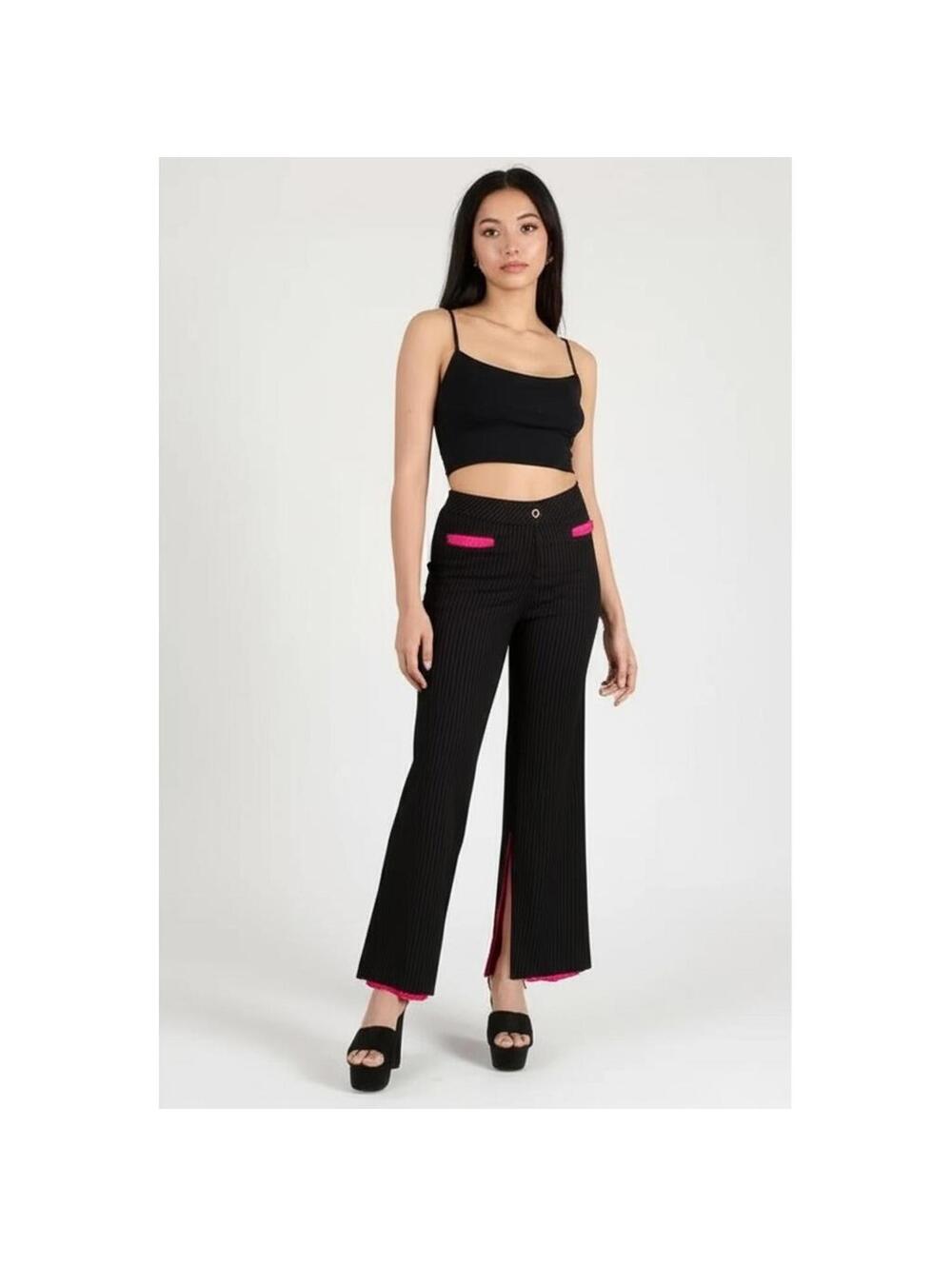 Beauty Fiend 7 BlackPink Pinstripe Y2K zipHem Hot Topic goth